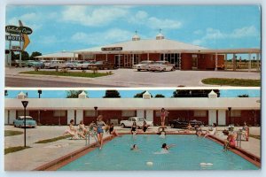 c1960 Tallulah Louisiana LA Vintage Postcard Holiday Capri Motels Swimming Pool