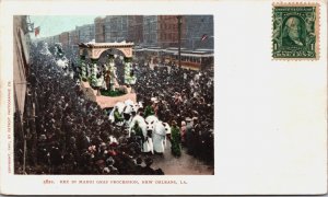 USA Rex In Mardi Gras Procession New Orleans Louisiana Vintage Postcard C032
