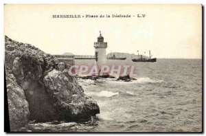 Old Postcard Marseille Lighthouse Boat Desirade