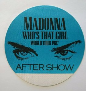 Madonna Who's That Girl Backstage Pass Original 1987 Pop Music Concert Tour Blue