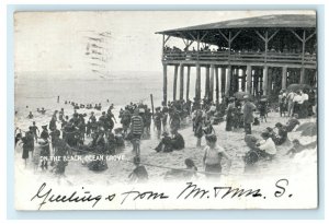 1906 On the Beach Ocean Grove New Jersey NJ Swimming Posted Antique Postcard 