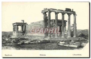Old Postcard Greece Athens Erectheus