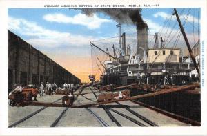 us368 steamer loading cotton at state docks mobile alabama usa