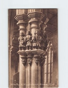 Postcard Minstrel Pillar St. Marys Church Beverley England