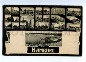 227041 GERMANY Gruss aus HAMBURG many views Vintage postcard
