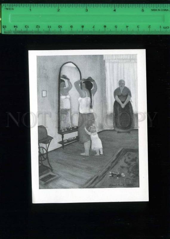 213427 Albert Ebert girl in front of mirror old card