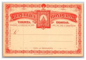 Vintage Early 1900's Private Mailing Postal Card Honduras Red Unsigned Unposted