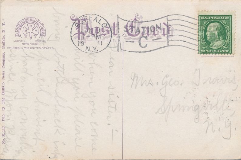 Buffalo NY, New York - Temple of Music where Pres. McKinley Shot - pm 1911 - DB