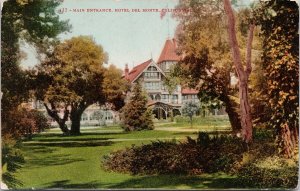 Hotel Del Monte CA California Main Entrance Unused Postcard H51