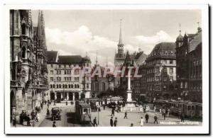 Old Postcard Munchen Marienplatz