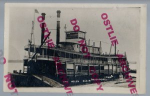 Davenport IOWA RPPC 1911 STEAMBOAT Steamer HELEN BLAIR Mississippi River IA