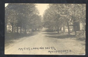 RPPC MILLERSPORT OHIO MAIN STREET SCENE 1910 THORNVILLE REAL PHOTO POSTCARD