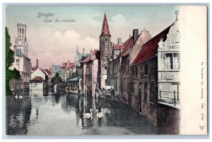 Bruges Belgium Postcard Rosary Quay Tourist Spot c1905 Antique Unposted