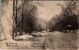 Postcard ROAD SCENE Gloversville New York NY AN3261