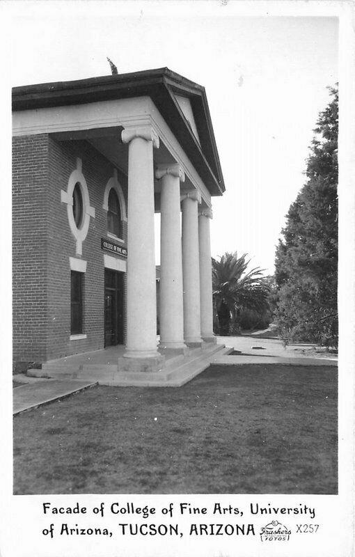 Facade College Fine Arts University Tucson Arizona 1940s Frasher Postcard 5781