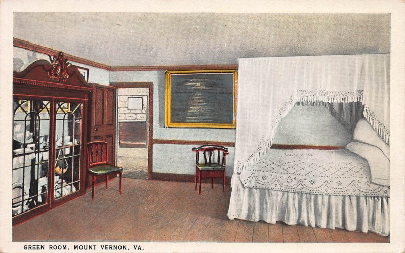 Green Room, Mount Vernon, Virginia, early postcard, unused