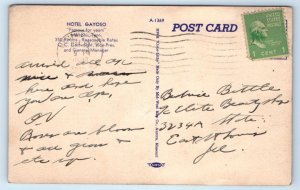 MEMPHIS, TN Tennessee ~ Historic HOTEL  GAYOSO  ~ 1940 Roadside Linen Postcard