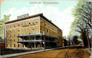 Vtg 1908 Windsor Hotel Bangor Maine ME Postcard