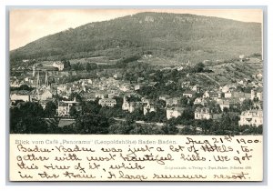 Panorama From the Café Baden-Baden Germany UNP UDB Postcard S17