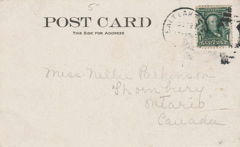 VINTAGE POSTCARD UNION DEPOT CHEYENNE WYOMING 1907 MINT CONDITION ANTIQUE CARD