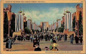 c1940 SAN FRANCISCO BAY CALIFORNIA WORLD'S FAIR  LINEN POSTCARD 38-188