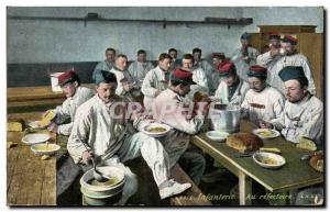 Old Postcard Fancy Army Infantry At refectory