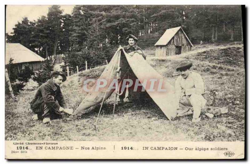 Old Postcard Militaria Alpine Hunters