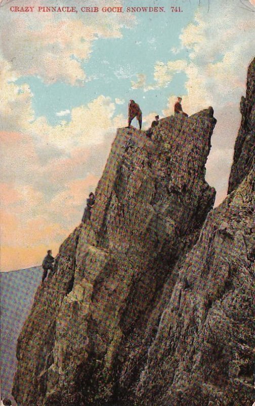 Postcard Crazy Pinnacle Grib Goch Snowden Wales UK