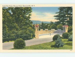 Unused Linen MEYERS PARK SCENE Gloversville New York NY r8311