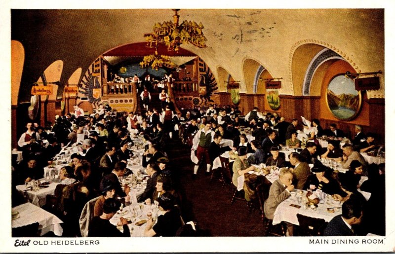 Illinois Chicago Eitel Old Heidelberg Restaurant Main Dining Room 1939
