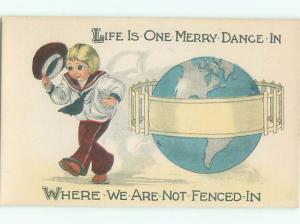 Very Old Foreign Postcard BEAUTIFUL FLOWERS SCENE AA5055