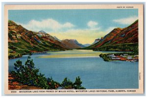 Alberta Canada Postcard Wateron Lakes National Park Prince of Wales Hotel c1930s