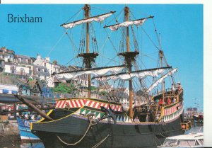 Devon Postcard - The Golden Hind - Brixham Harbour - Ref 18653A