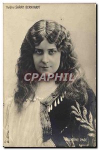 Postcard Old Woman Sarah Bernhardt Theater Valentine Page