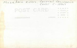 C-1920s Horseback Riders Central California Coast RPPC real photo postcard 7539