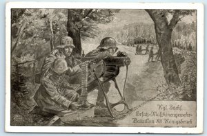 WWI German Machine Gun Army Propaganda Postcard