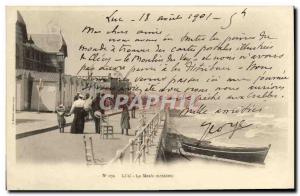 Old Postcard Luc Sur Mer Blow Sea Embankment