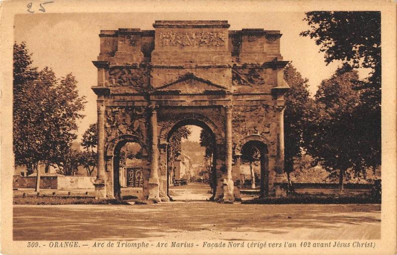 BF6045 orange arc de triomphe facade nord france      France