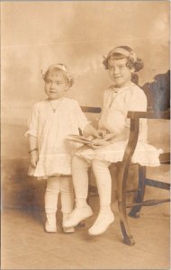 Real Photo Young Girls Posing 1913