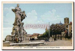 Old Postcard Angouleme Monument Carnot and Rempart Desaix