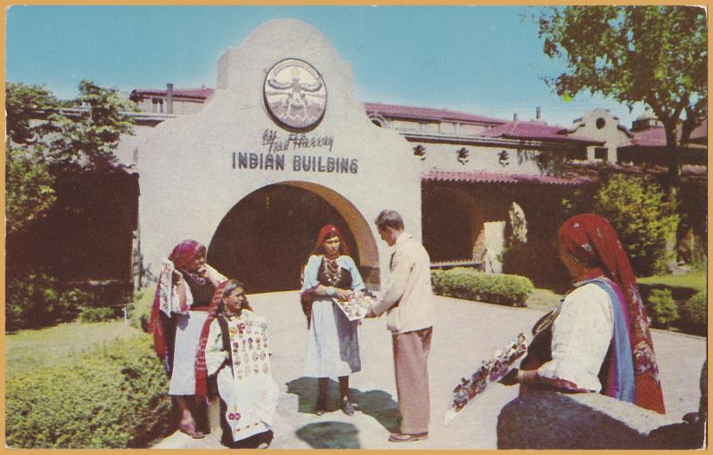 Albuquerque, New Mexico-Indian Building & Alvarado Hotel - 1956