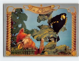 Postcard Fables de La Fontaine Bird & Fox