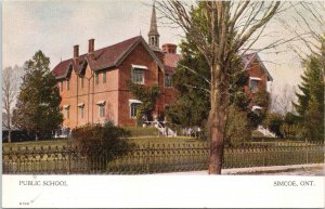 Public School Simcoe Ontario (from Cecil Alward) early 1900s Postcard F30