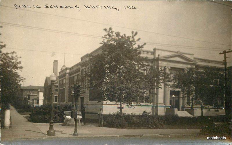 1931 Public Schools Whiting Indiana RPPC Real photo postcard 8646