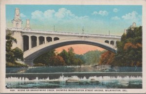 Postcard Scenę Brandywine Washington Street Bridge Wilmington DE