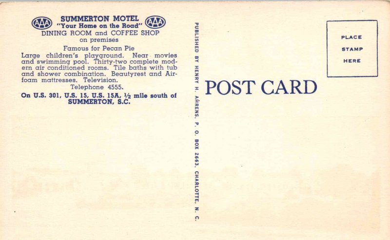 Summerton, South Carolina -Stay & Dine - Your Home on the Road - Summerton Motel