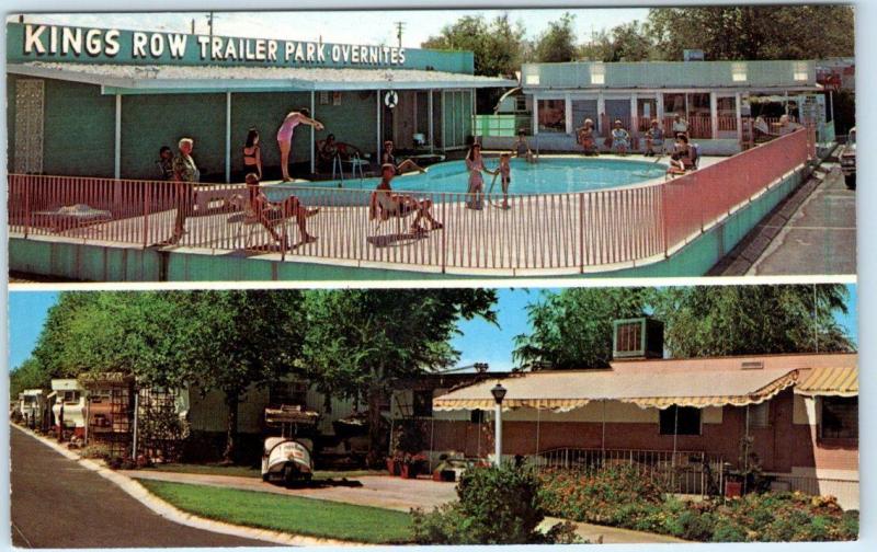 LAS VEGAS, Nevada  NV   Roadside KING'S ROW TRAILER PARK  Pool  Postcard