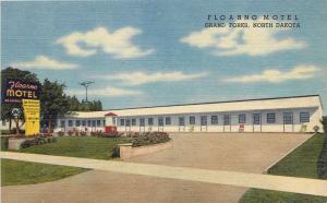 Nice Linen Roadside Postcard; Floarno Motel, Grand Forks ND US Hwy 81 unposted