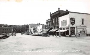 Lake Mills Wisconsin South Main Street Ice Cream Real Photo Postcard AA111306
