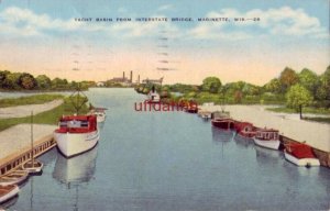 YACHT BASIN FROM INTERSTATE BRIDGE MARINETTE, WI 1951